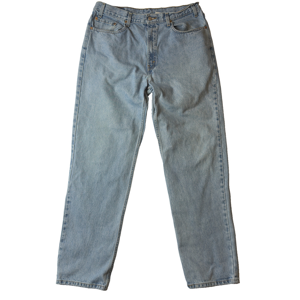 Levis 550 Jeans Mens 38x34 Blue Light Wash Relaxed Fit 100% Cotton Y2K